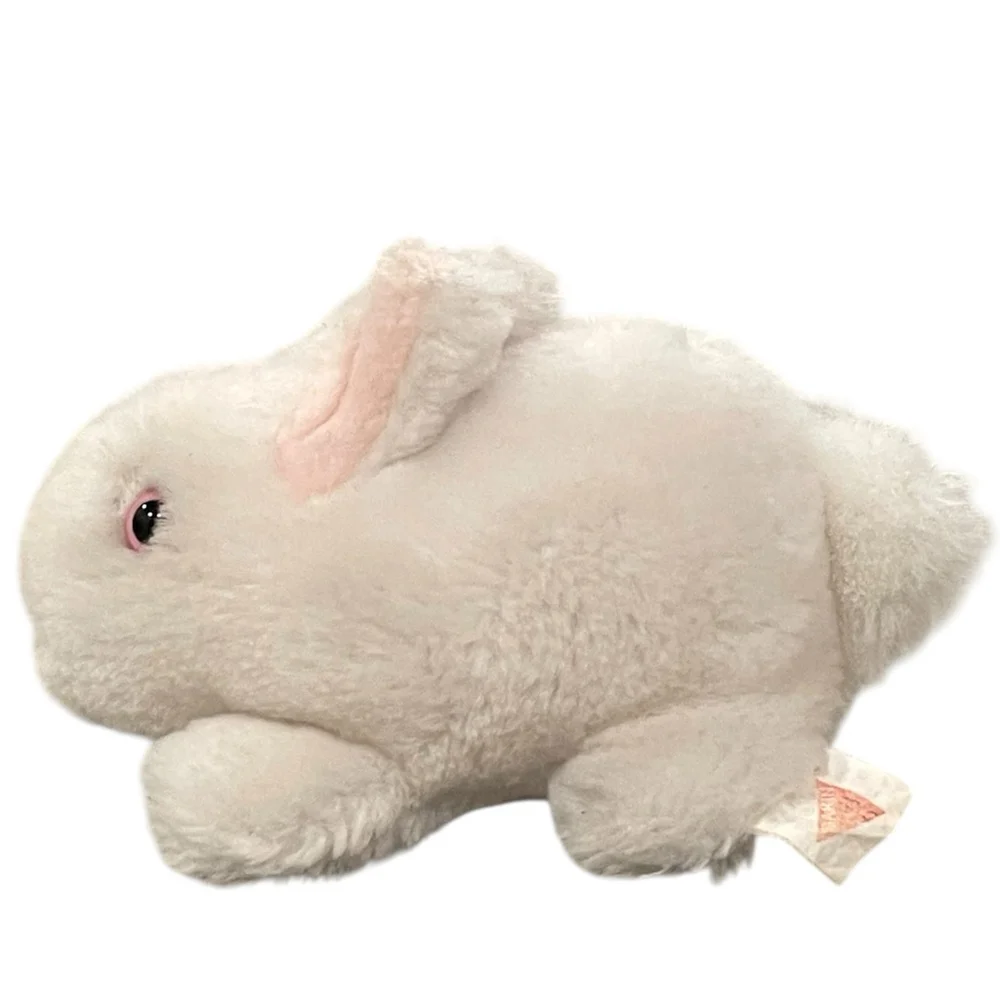 Vintage 1983 Dakin Mini Bunny Rabbit Plush White Pink Eyes Easter Toy 6